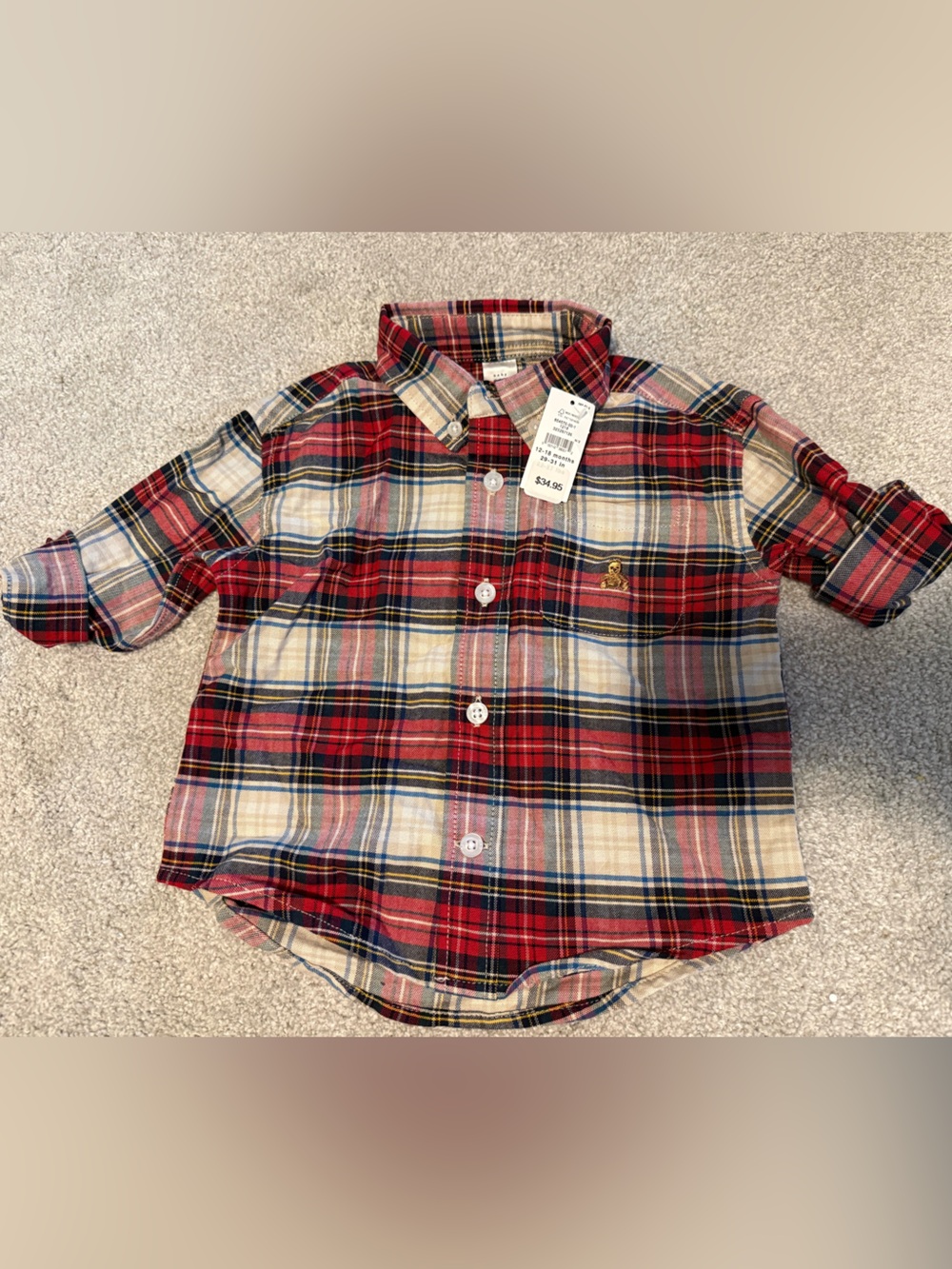 Baby GAP Red Plaid Button-Down Kids Shirt